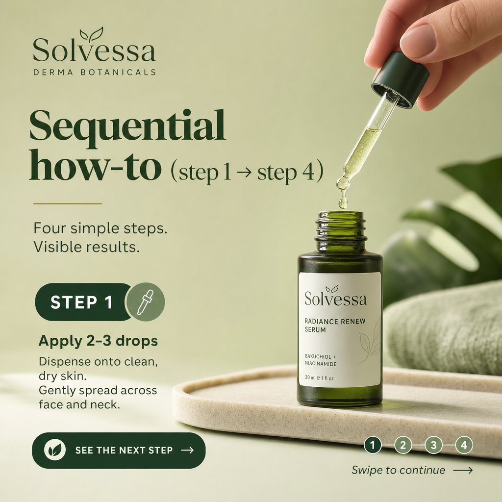 Educational ad example: Sequential how-to (step 1 → step 4)