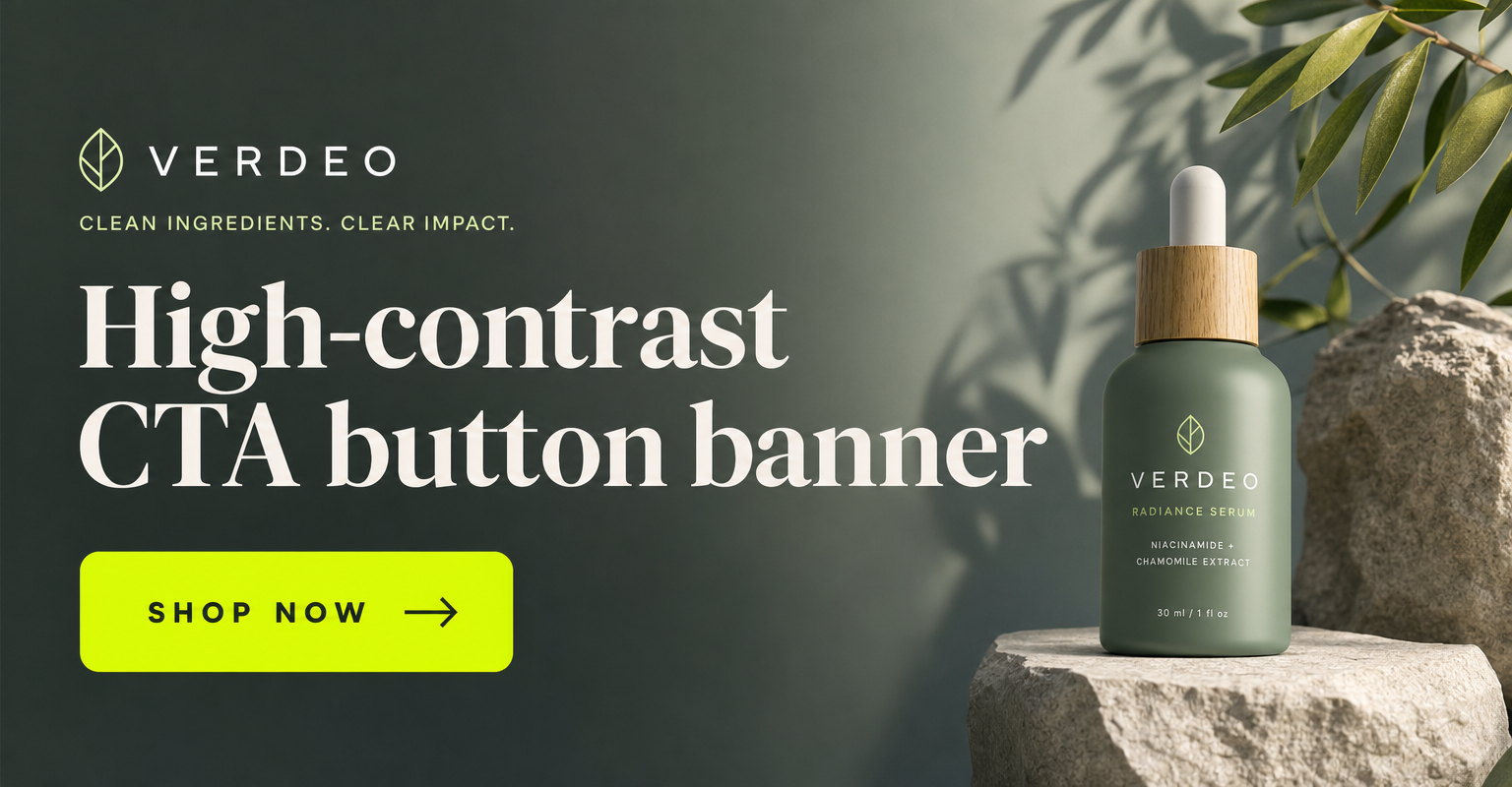 Minimalist ad example: High-contrast CTA button banner