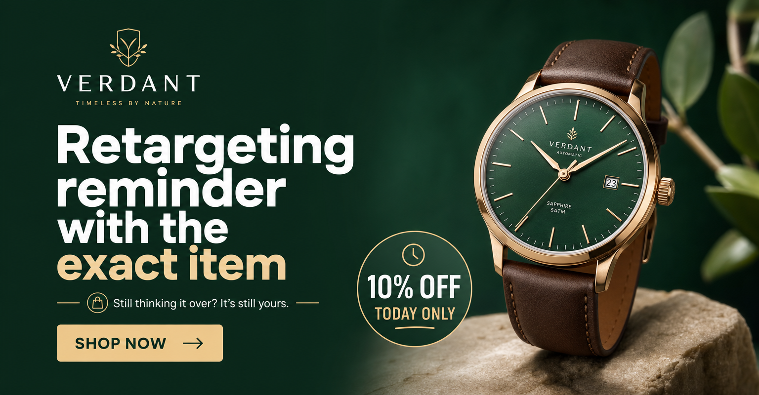 Offer & Promo ad example: Retargeting reminder with the exact item