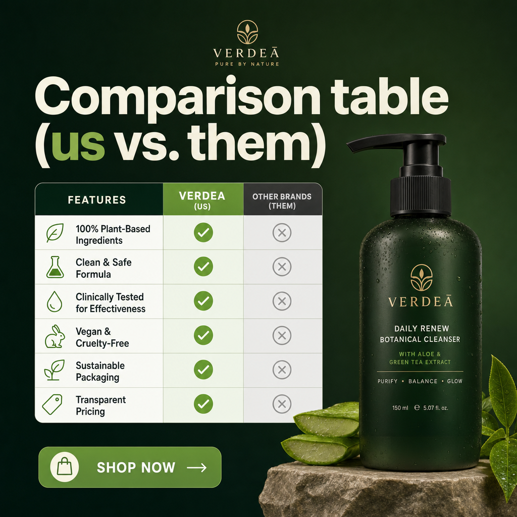 Comparison ad example: Comparison table (us vs. them)