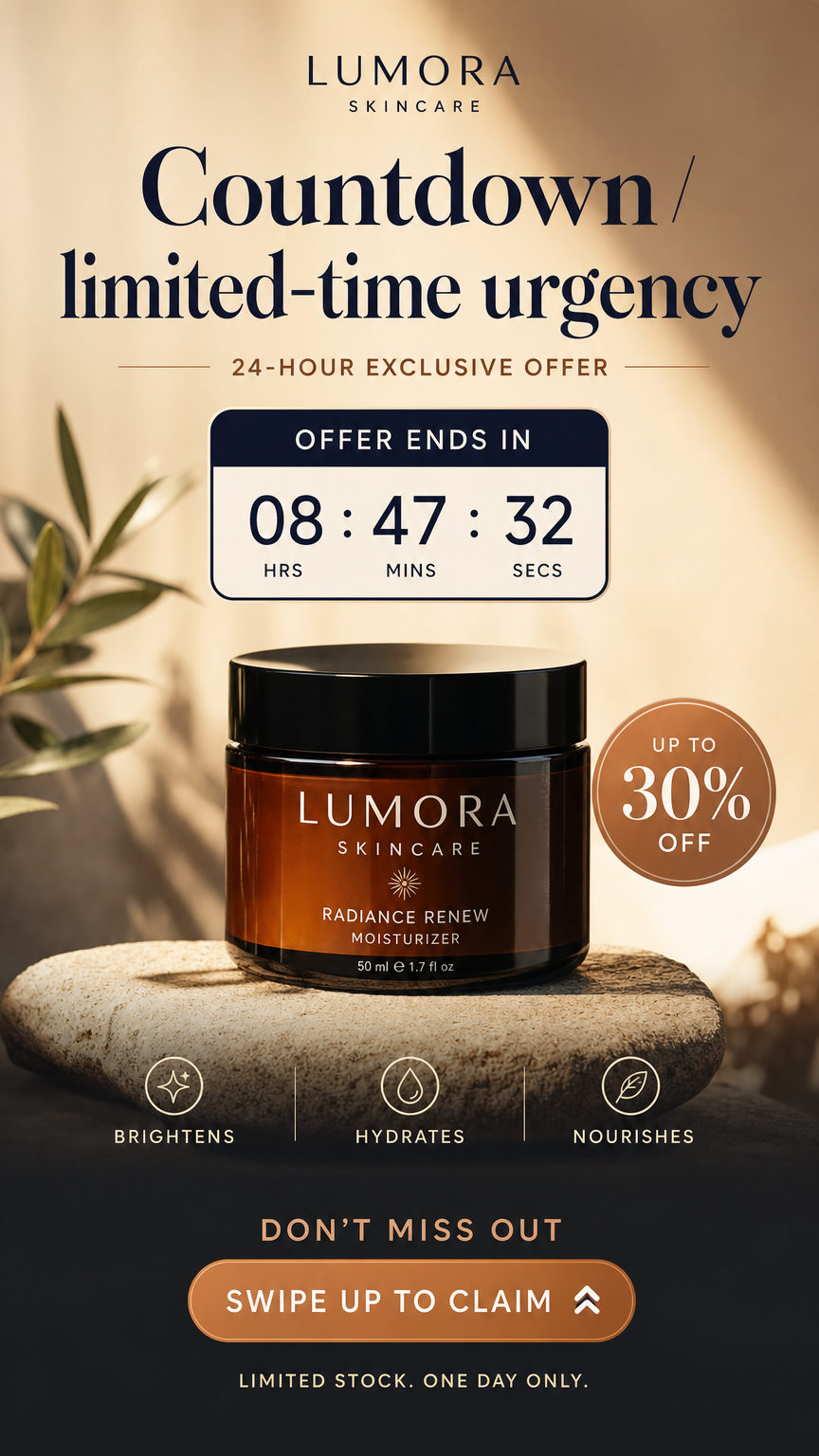 Urgency & Scarcity ad example: Countdown / limited-time urgency