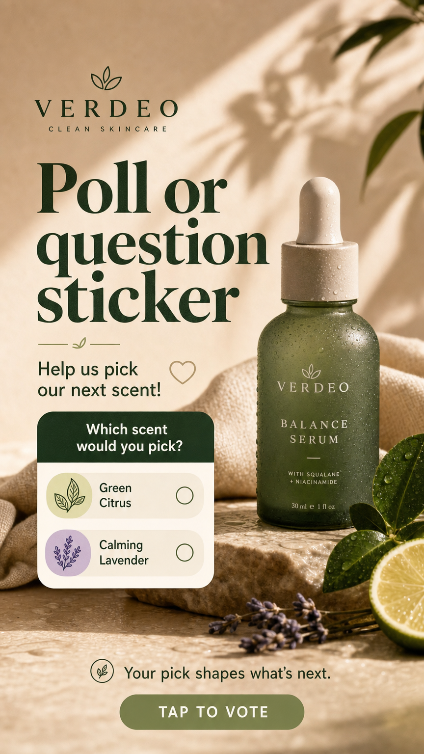 Pattern-Interrupt Hook ad example: Poll or question sticker